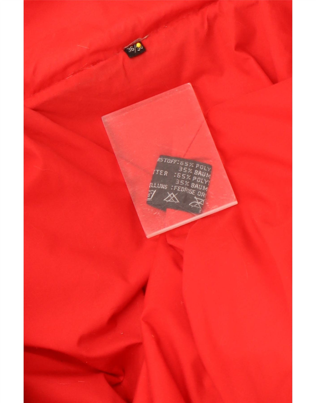 Vintage Damen Übergroßer gepolsterter Mantel EU 36/38 Kleines rotes Polyester