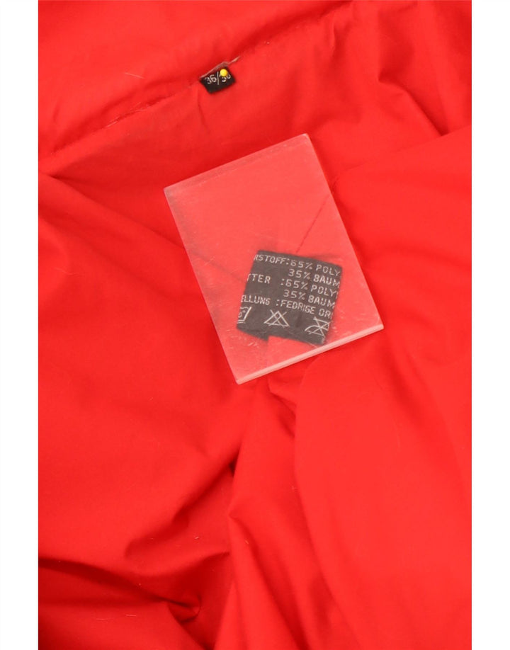 Vintage Damen Übergroßer gepolsterter Mantel EU 36/38 Kleines rotes Polyester