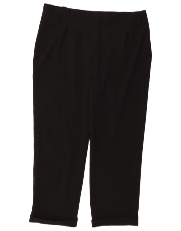 CALVIN KLEIN Gerade geschnittene Damenhose US 12 Large W36 L26 Schwarz