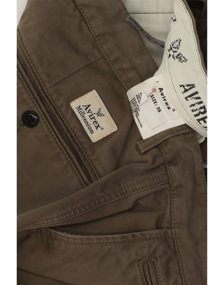 Gerade Chino-Hose für Herren von Avirex, W36, L32, Khaki, Baumwolle
