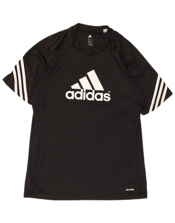 Adidas Herren Climalite Graphic T-Shirt Top Medium Schwarz Polyester
