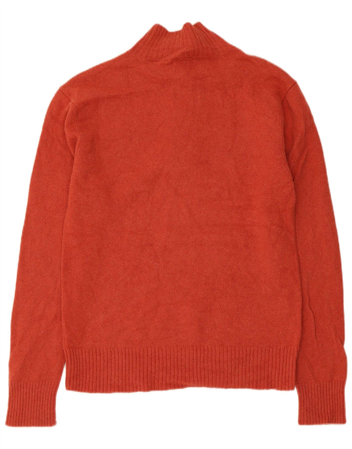 Timberland Herren-Pullover mit Reißverschluss am Hals, große orangefarbene Lammwolle