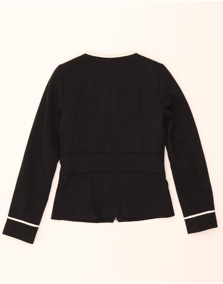 ZARA Damen Blazer Jacke UK 10 Small Schwarz