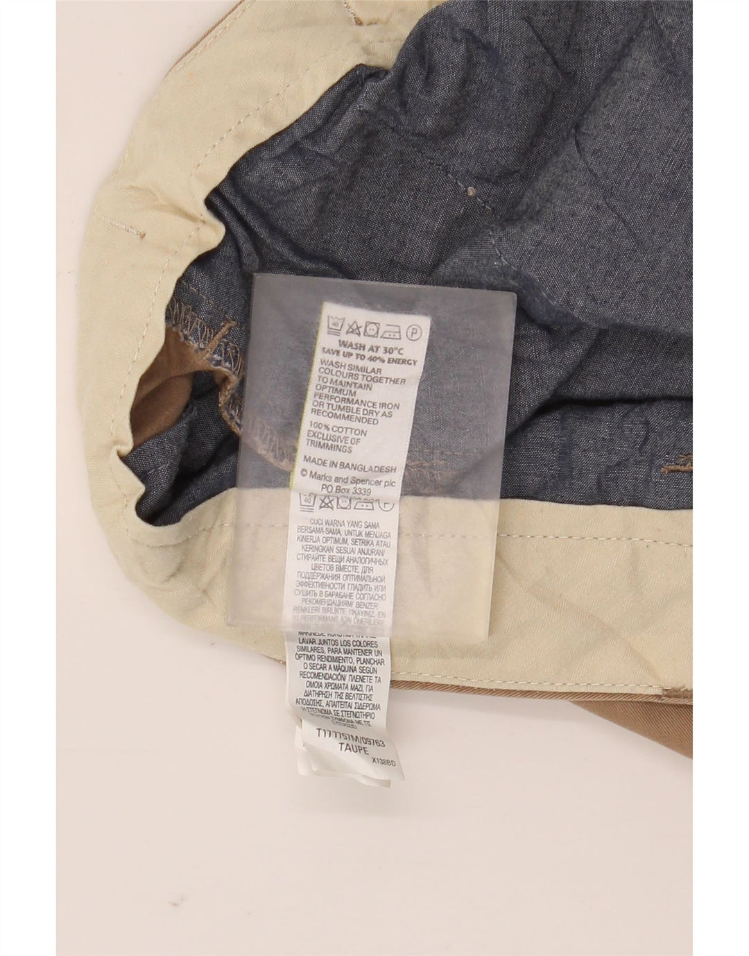 Marks & Spencer Herren Chinoshorts W40 XL Beige Baumwolle