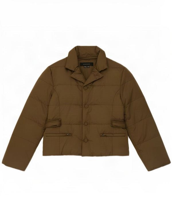 Zara Damen Wattierte Jacke UK 18 XL Khaki Nylon