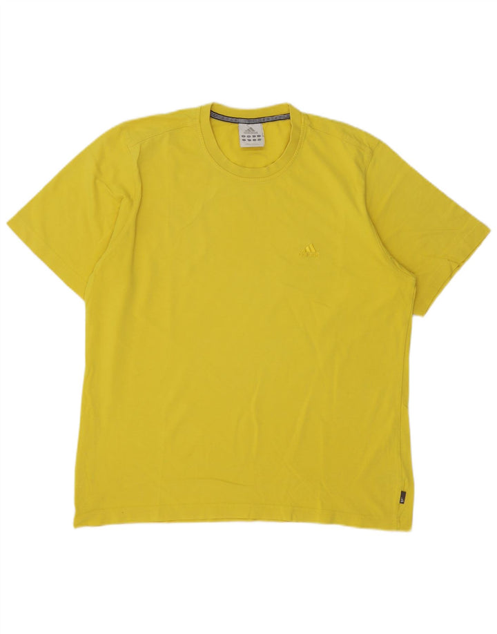 Adidas Herren T-Shirt Top Large Gelb Baumwolle
