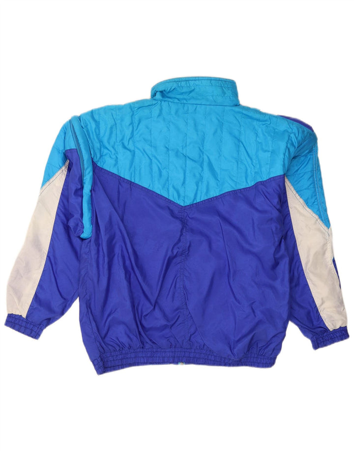 Vintage Herren-Trainingsanzug-Top-Jacke, klein, blau, Farbblock