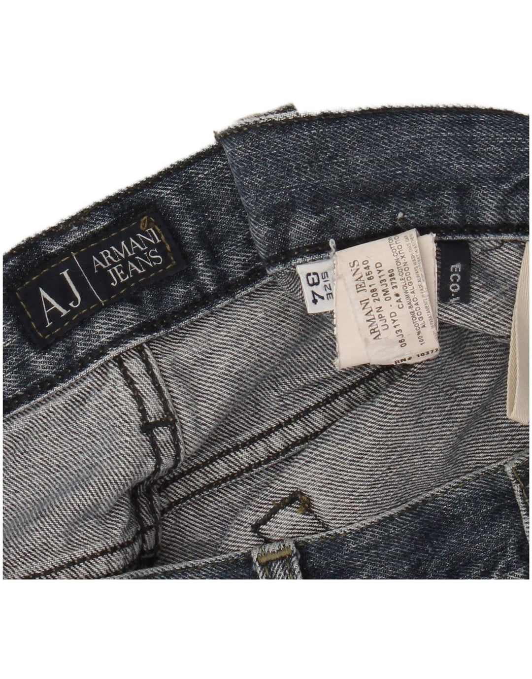 Armani Herren Straight Jeans W34 L28 Marineblaue Baumwolle