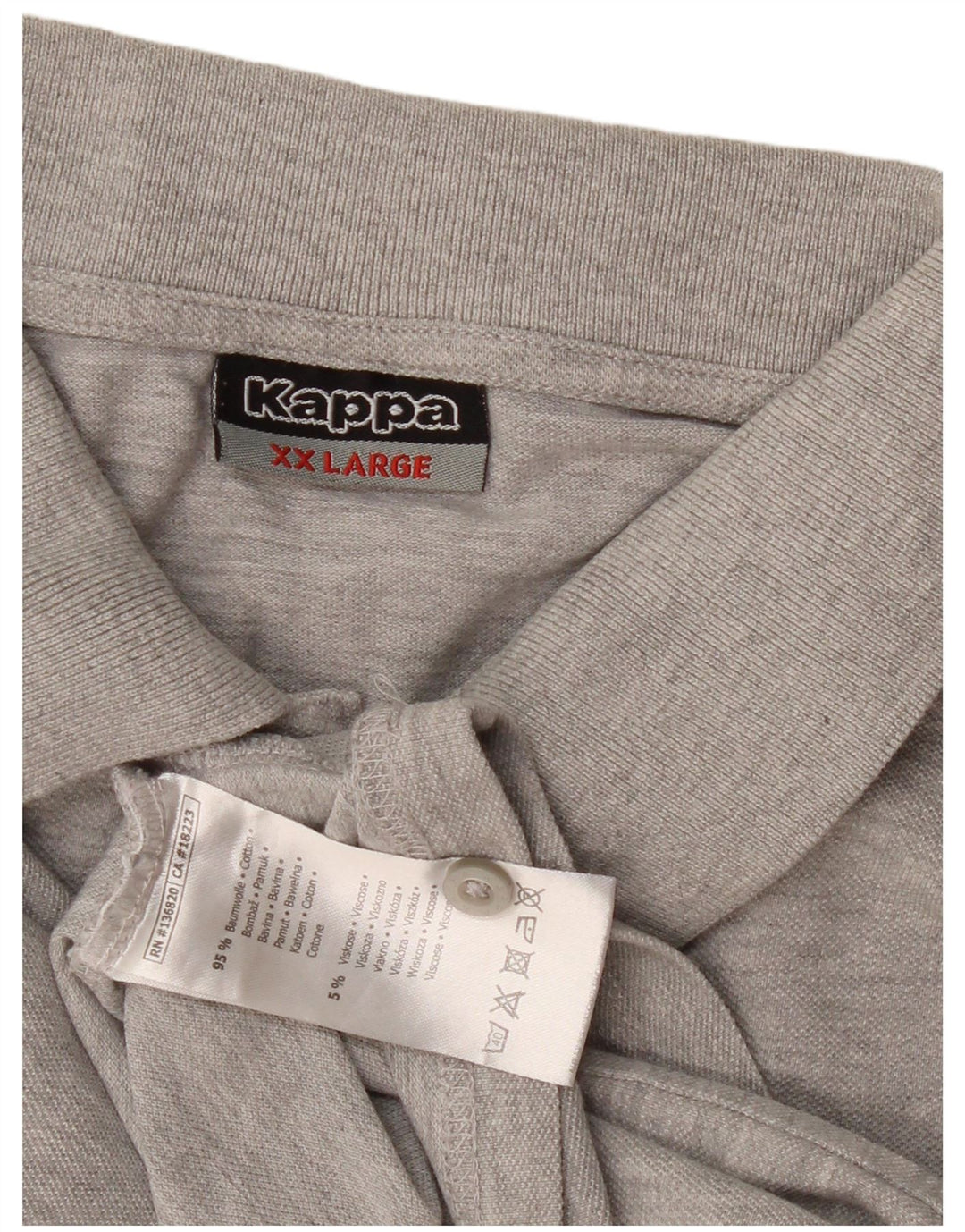 Kappa Herren Poloshirt 2XL Grau Baumwolle