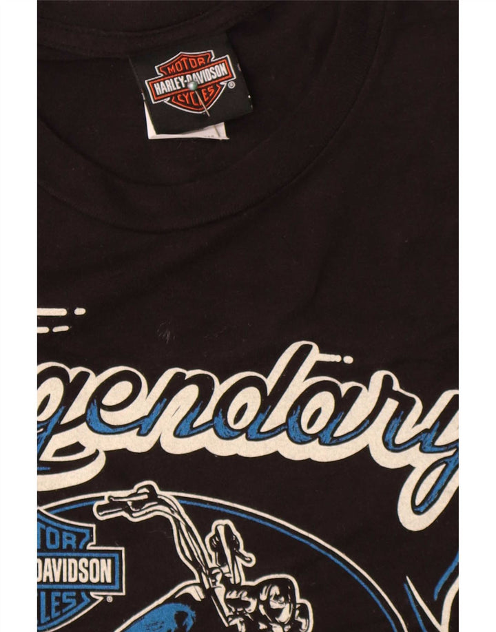 Harley Davidson Herren-T-Shirt mit legendärer Grafik, groß, aus schwarzer Baumwolle
