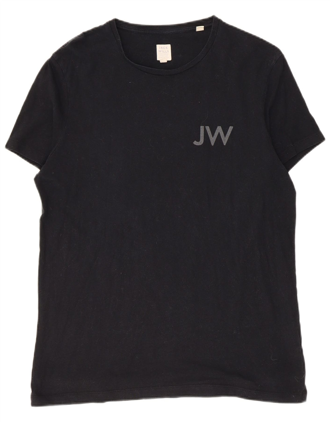 Jack Wills Herren-T-Shirt mit Grafik, Größe S, schwarze Baumwolle