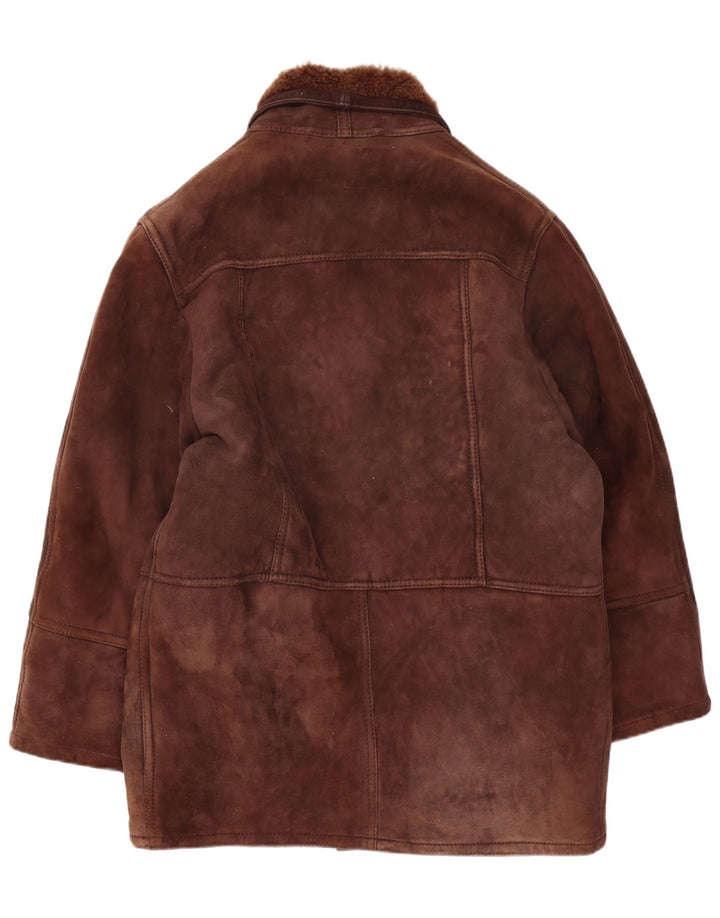 Vintage Herren Shearling Jacke IT 52 XL Braun
