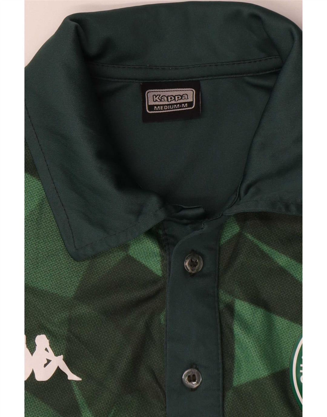 Kappa Herren-Poloshirt mit Grafik, Mittelgrünes Farbblock-Polyester