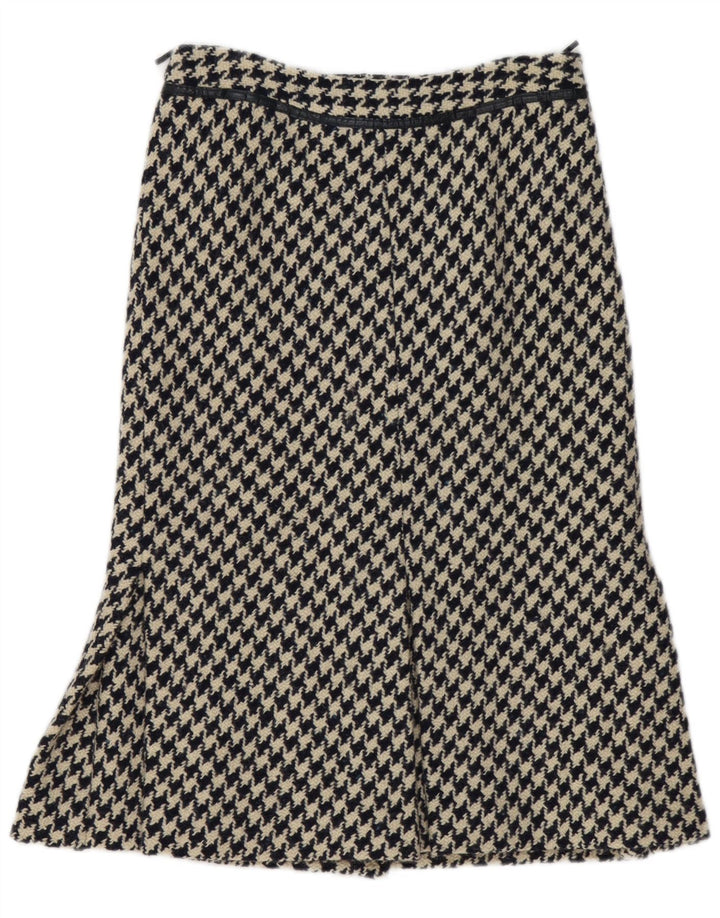 Vintage Damen A-Linienrock W30 Medium Navy Blue Houndstooth