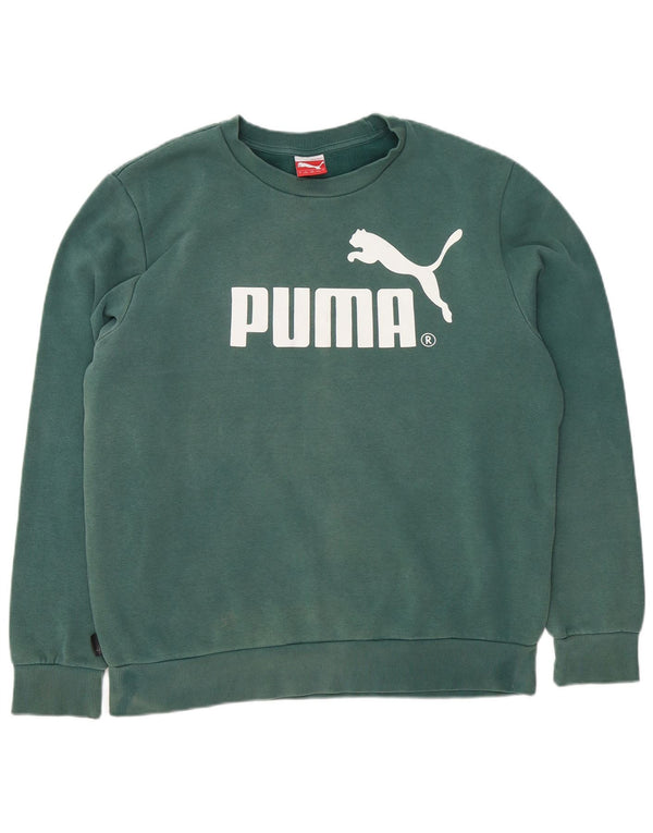 Puma Herren Grafik-Sweatshirt-Pullover, groß, grüne Baumwolle