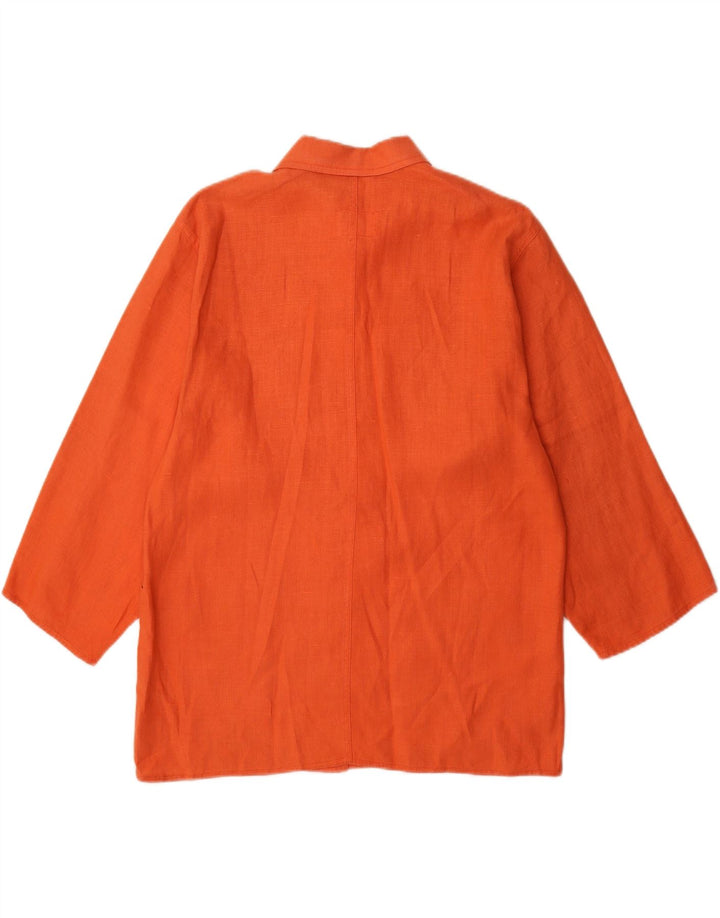 Penny Black Damen-Blazer mit 5 Knöpfen, UK 12, Mittelorange, Leinen