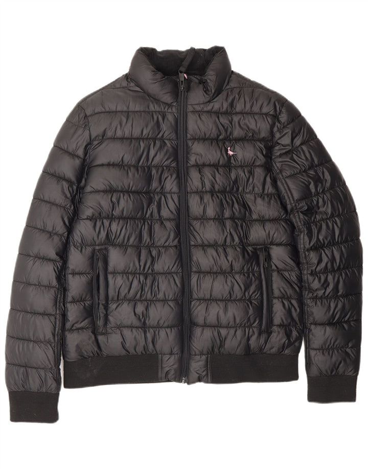 JACK WILLS Wattierte Damenjacke UK 12 Mittelschwarzes Polyester