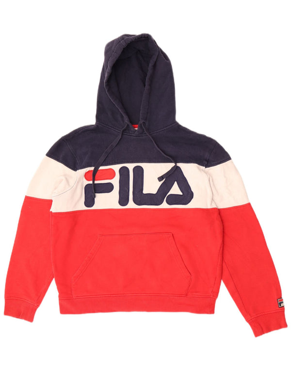 Fila Womens Graphic Hoodie Pullover UK 10 Small Mehrfarbiger Farbblock