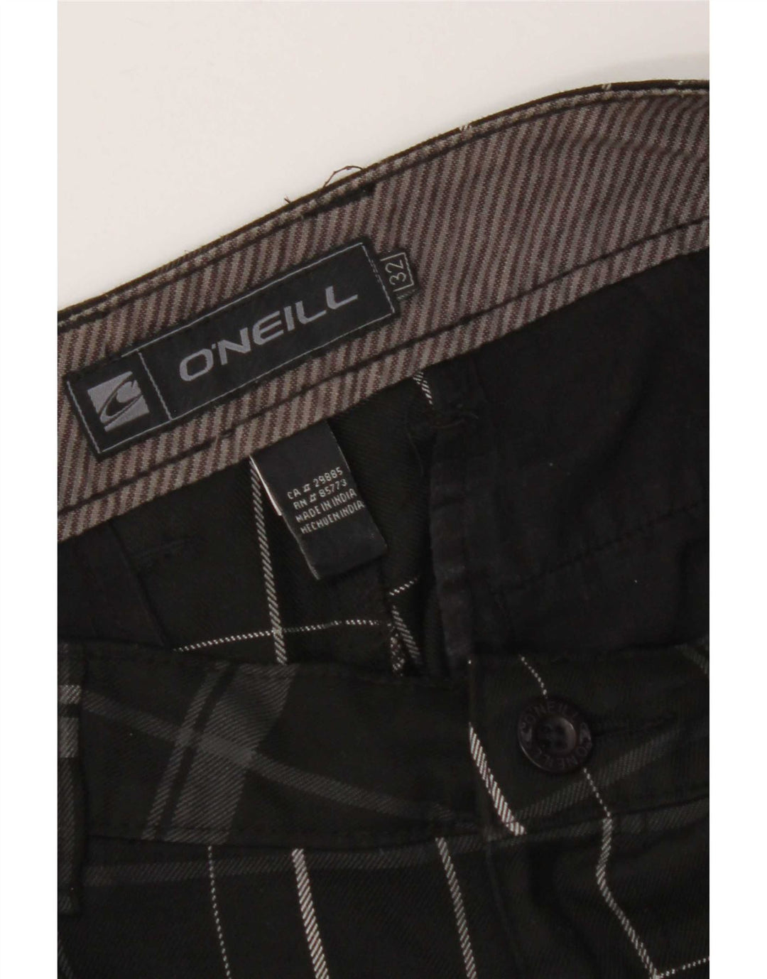 O'Neill Damen Chinoshorts W32 Mittelschwarz kariertes Polyester