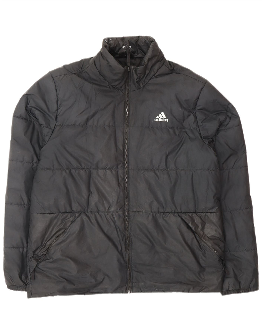ADIDAS Herren Wattierte Jacke UK 40 Large Schwarz Polyester