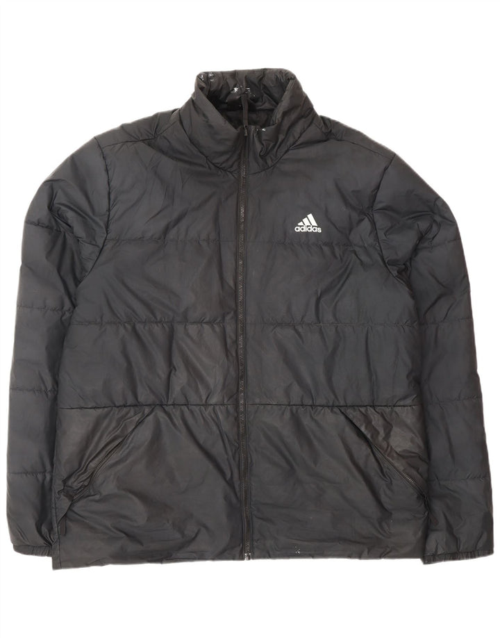 ADIDAS Herren Wattierte Jacke UK 40 Large Schwarz Polyester