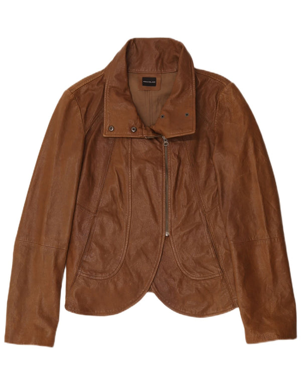 Penny Black Damen-Bikerjacke aus Leder, UK 14, großes braunes Leder
