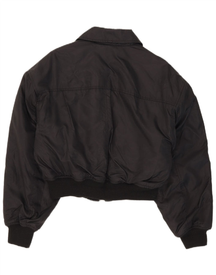 Swish Damen Crop Bomberjacke IT 42 Mittelschwarzes Polyamid