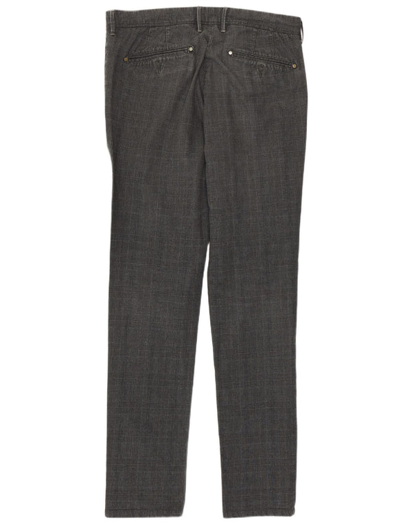 Rifle Herren Slim Chinohose W30 L32 Graue Hahnentritt-Baumwolle
