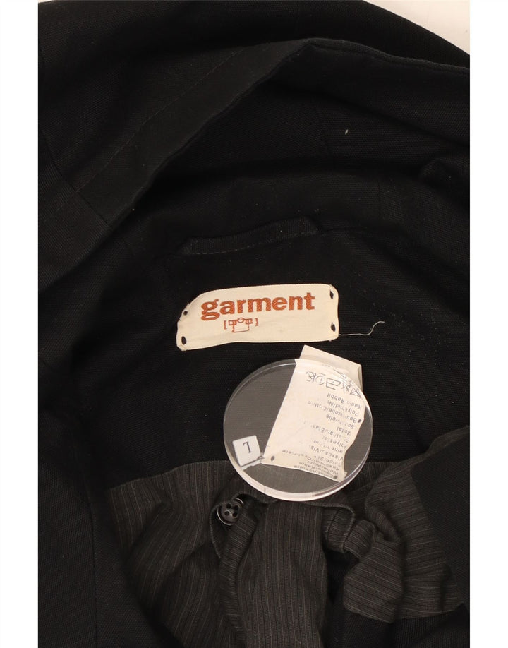 VINTAGE Herren Kapuzenmantel UK 40 Großes schwarzes Acetat