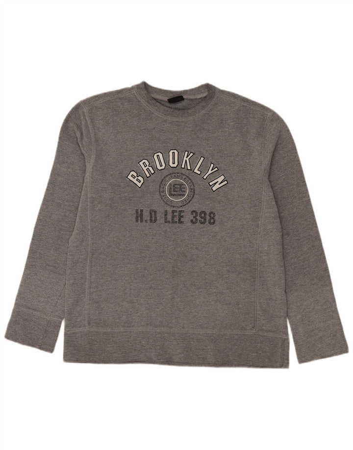 Lee Herren Brooklyn Graphic Sweatshirt Pullover Mittelgrau