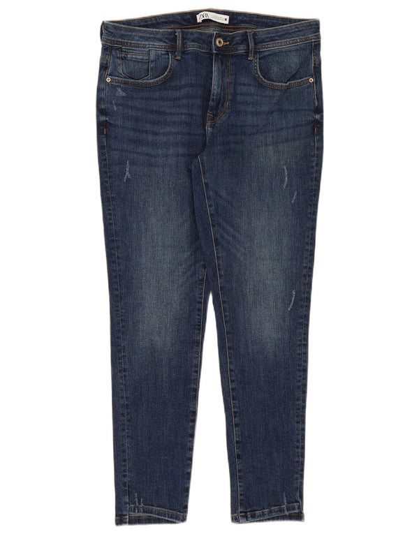 Zara Damen Skinny Jeans EU 42 Large W32 L28 Blaue Baumwolle
