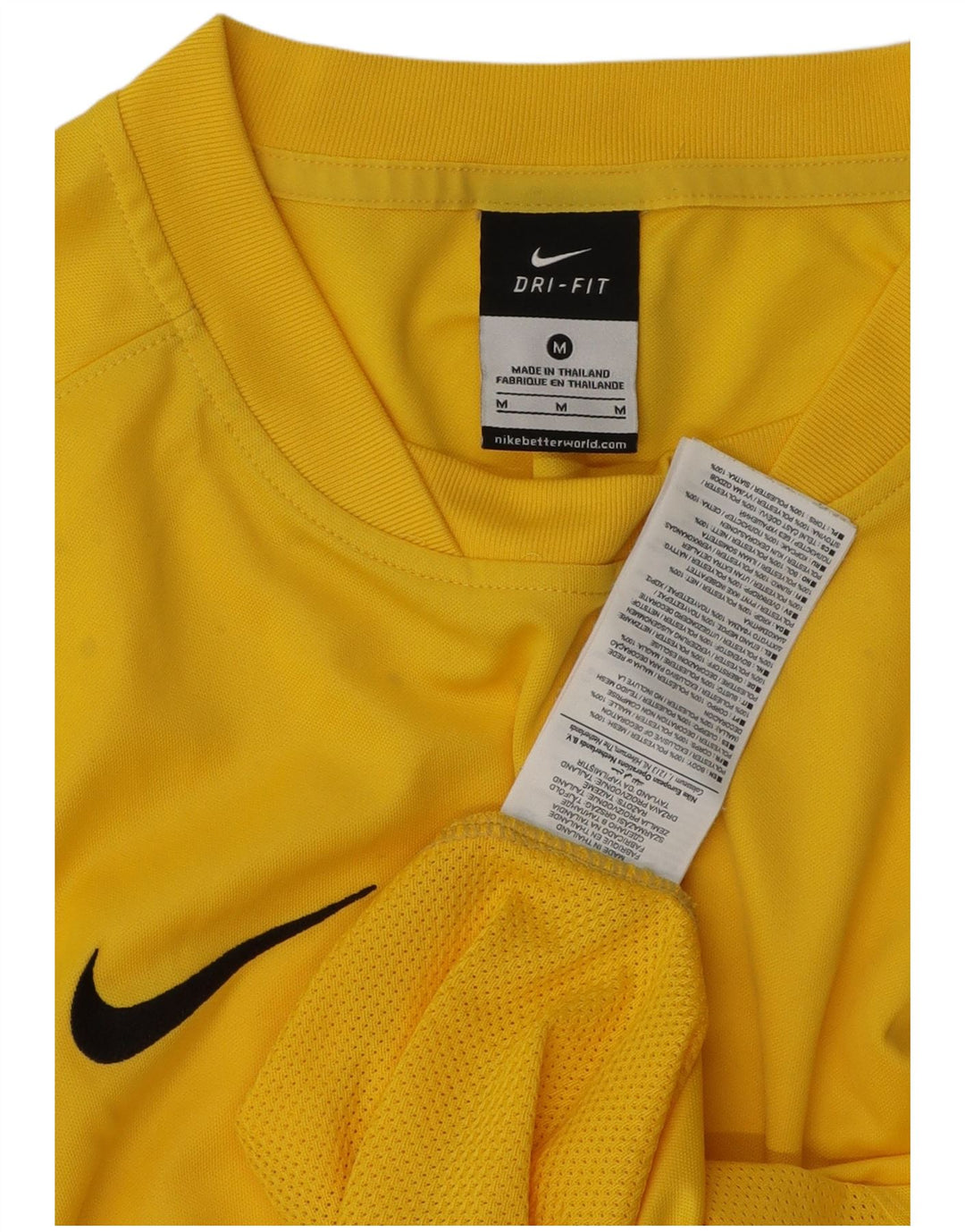 Nike Herren Dri Fit T-Shirt Top Mittelgelbes Polyester