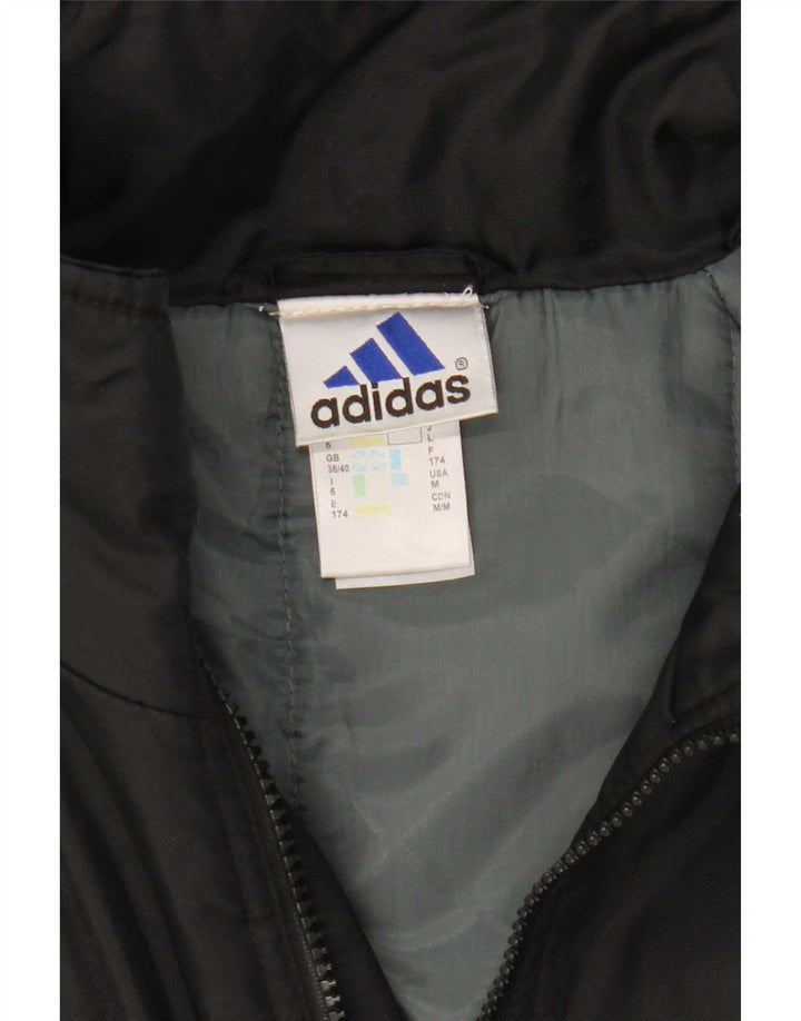 Adidas Herren Graphic Hooded Wattierte Jacke UK 38/40 Mittelschwarzes Polyester
