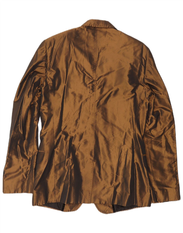 Dolce & Gabbana Herren-Blazer mit 2 Knöpfen, IT 50, großes braunes Polyester