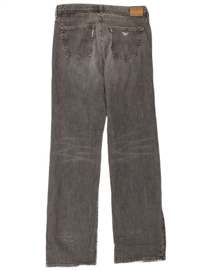 Armani Herren Straight Jeans W29 L33 Graue Baumwolle