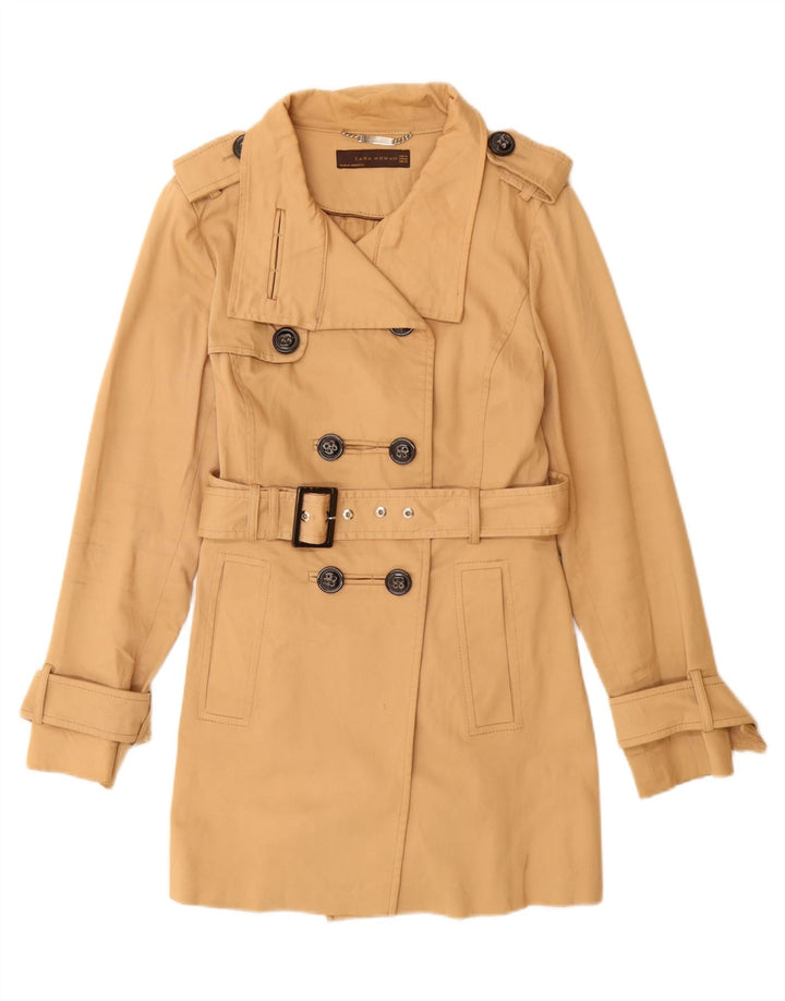 Zara Damen Trenchcoat UK 12 Mittelbeige Baumwolle