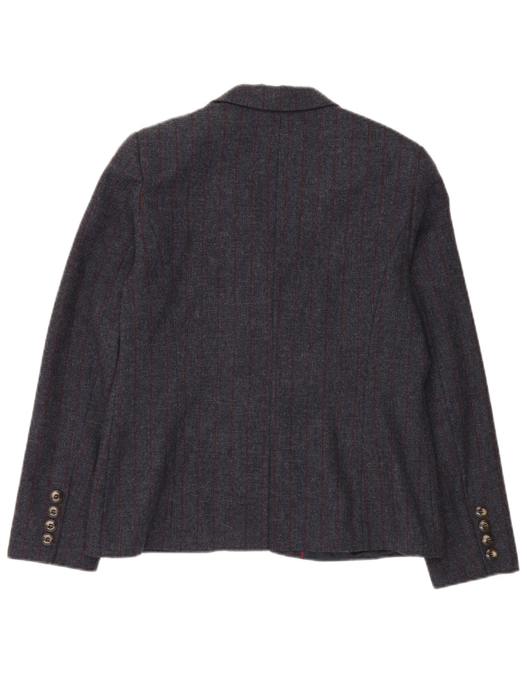 Crew Clothing Damen-Blazer mit 2 Knöpfen, Gr. 44, Grau, Wolle mit Nadelstreifen