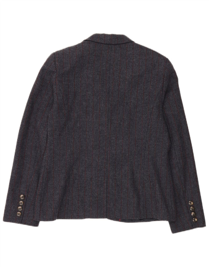 Crew Clothing Damen-Blazer mit 2 Knöpfen, Gr. 44, Grau, Wolle mit Nadelstreifen