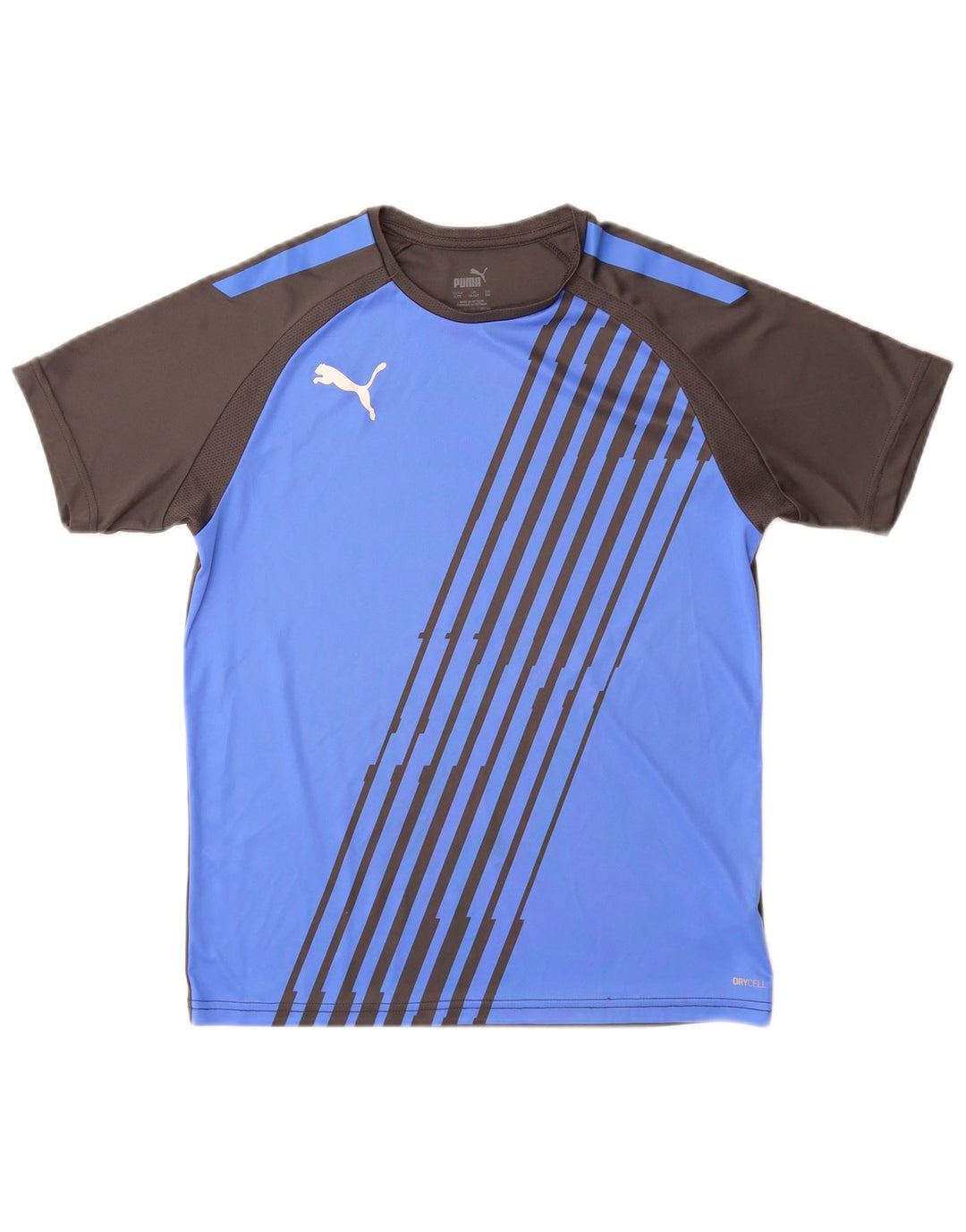 Puma T-Shirt für Jungen, 13–14 Jahre, blaues Colourblock-Polyester