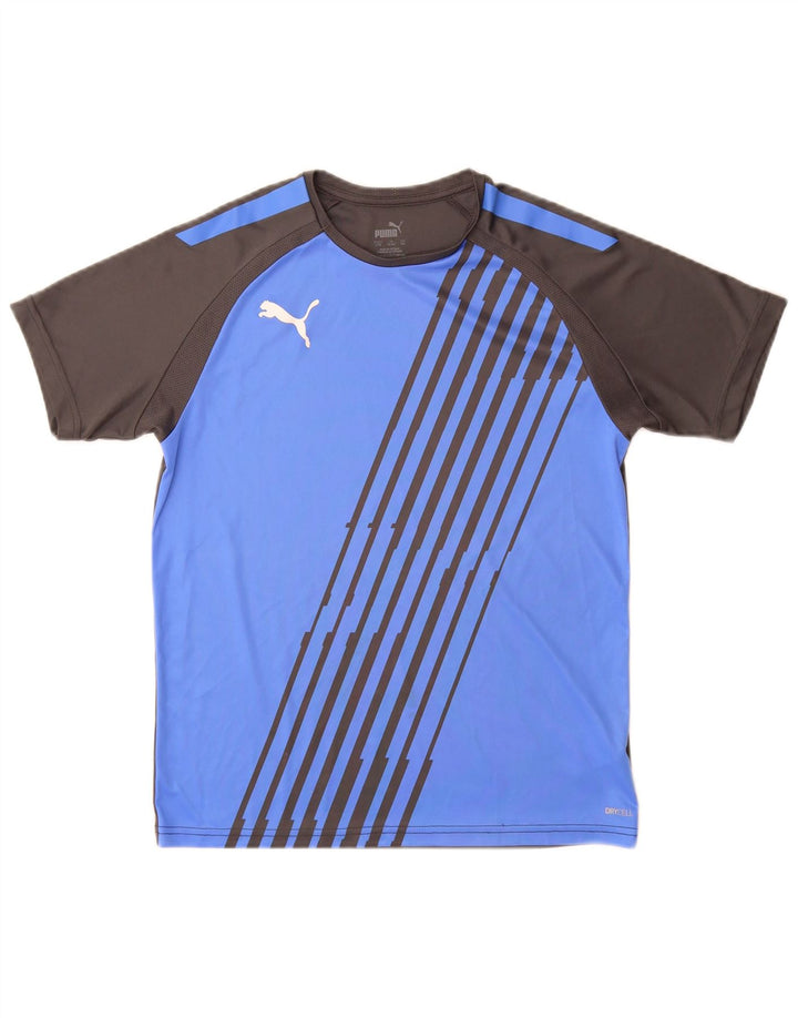 Puma T-Shirt für Jungen, 13–14 Jahre, blaues Colourblock-Polyester