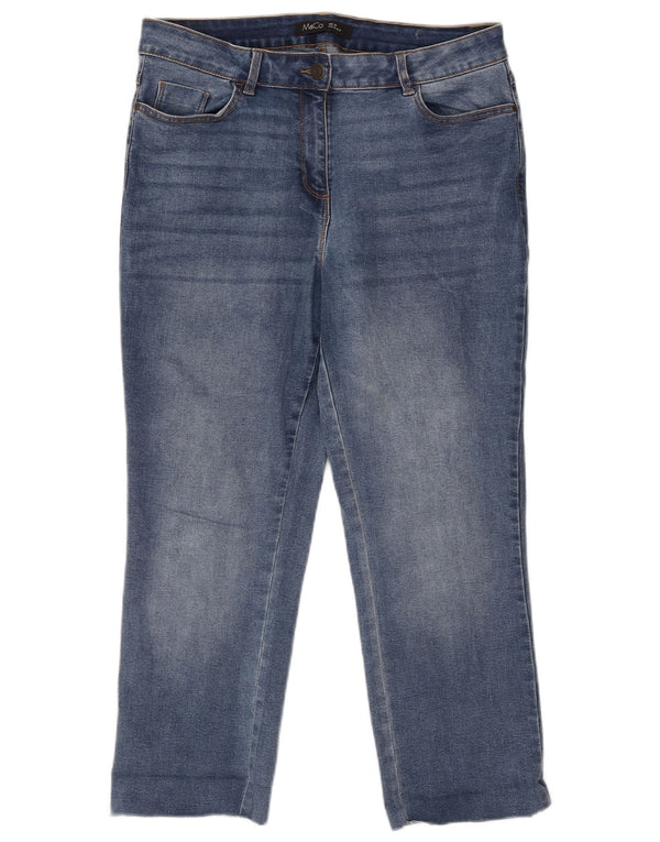 M&Co Damen-Cropped-Jeans UK 14 Large W34 L25 Blaue Baumwolle