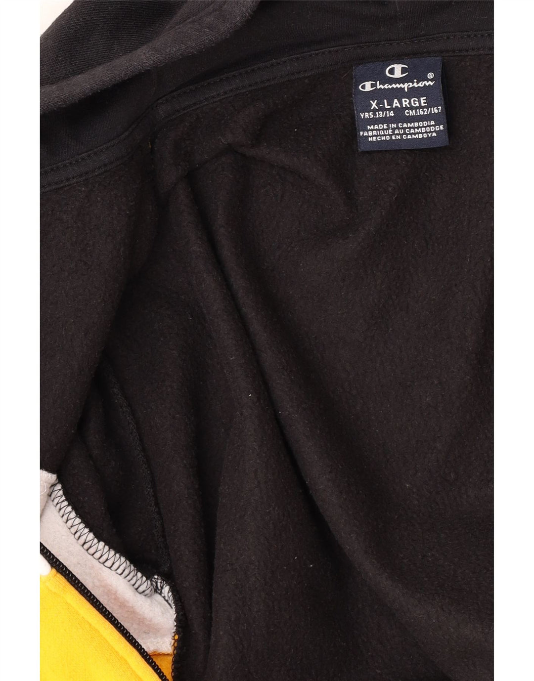 CHAMPION Jungen-Kapuzenpullover mit Reißverschluss, 13–14 Jahre, XL, Marineblau, Farbblock