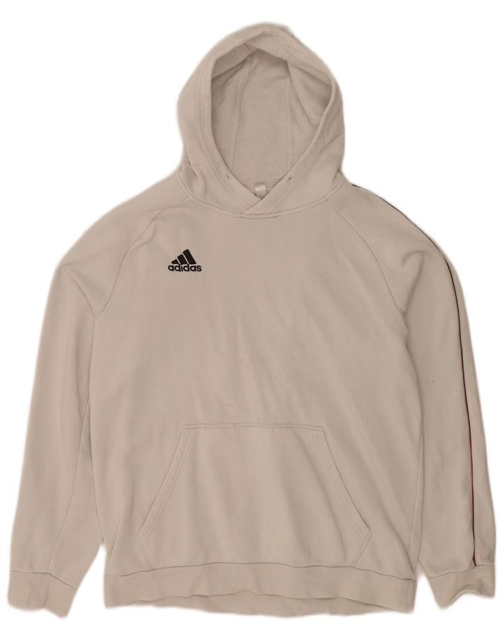 Adidas Herren Kapuzenpullover, groß, aus weißer Baumwolle