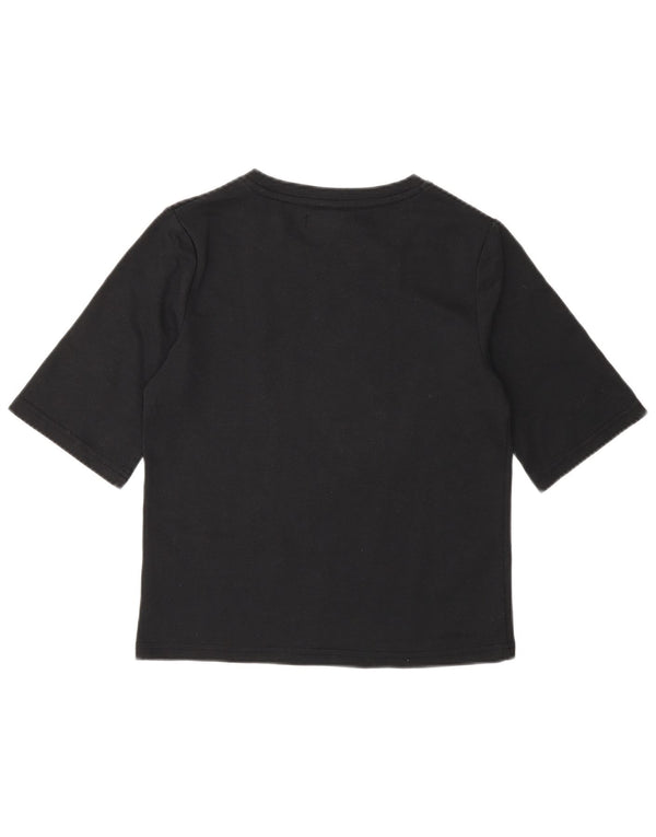 U.S. Polo Assn. Damen Crop T-Shirt Top UK 6 XS Schwarz Baumwolle