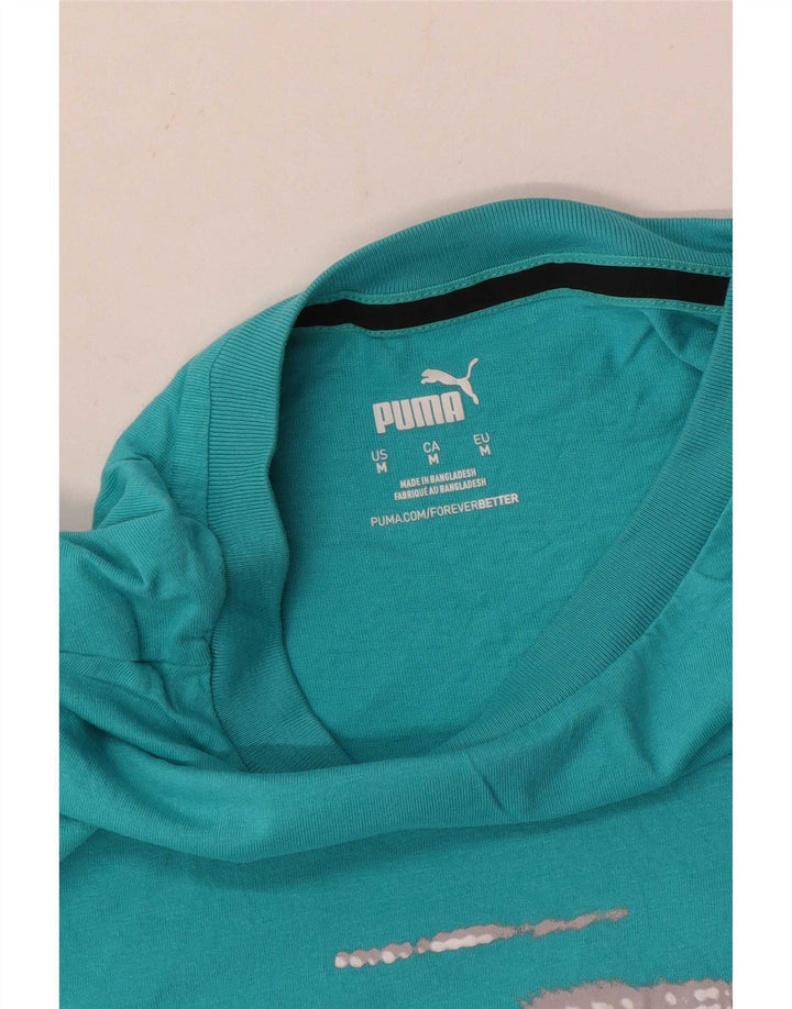 Puma Herren Regular Graphic T-Shirt Top Mittelblau