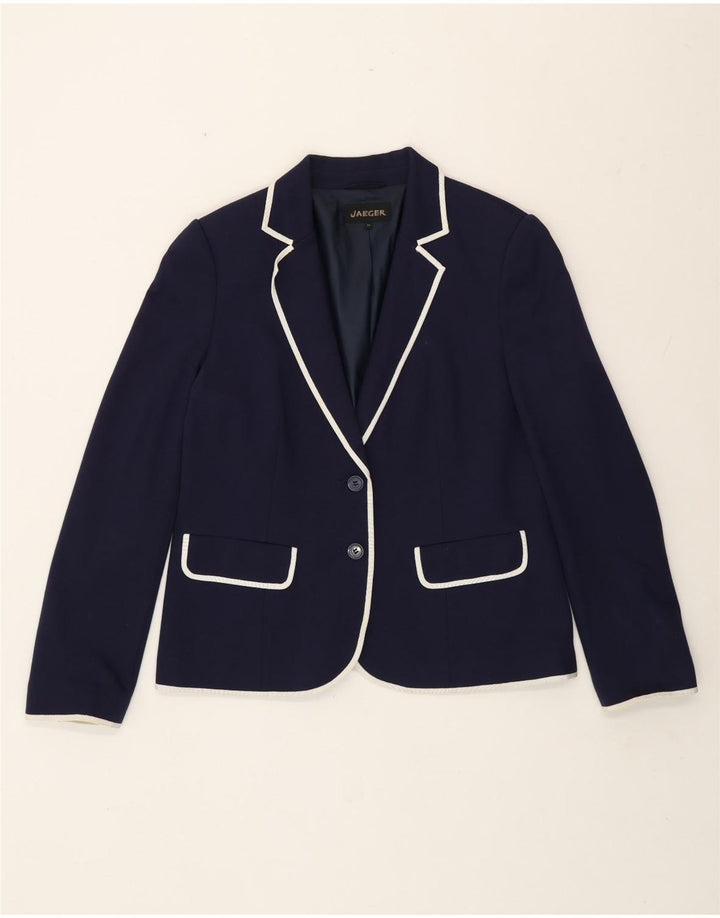 Jaeger Damen-Blazerjacke mit 2 Knöpfen, Gr. 44, Marineblau, klassische Viskose