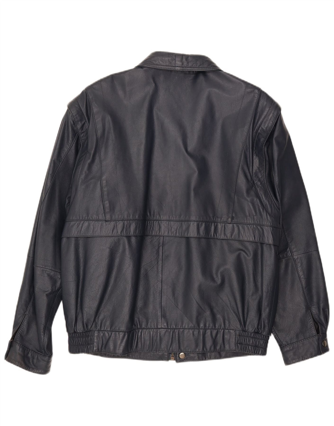 ANGELO LITRICO Damen Militärlederjacke IT 50 XL Marineblaues Leder