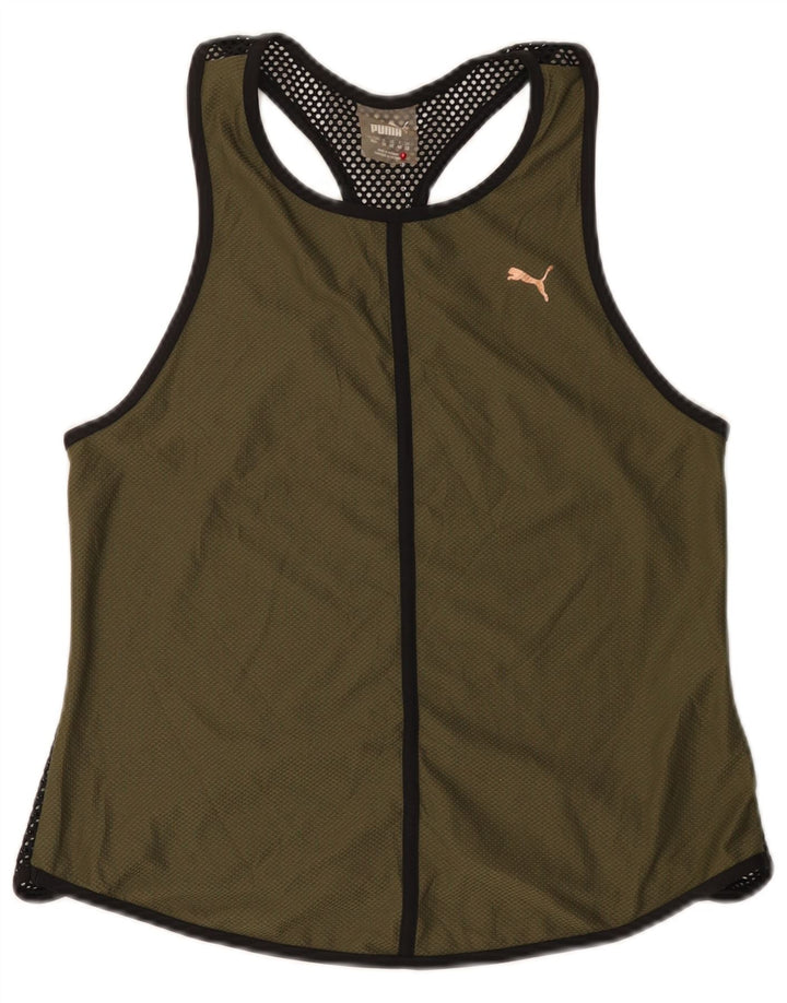 Puma Damen Weste Top UK 12 Medium Khaki Colourblock Polyester