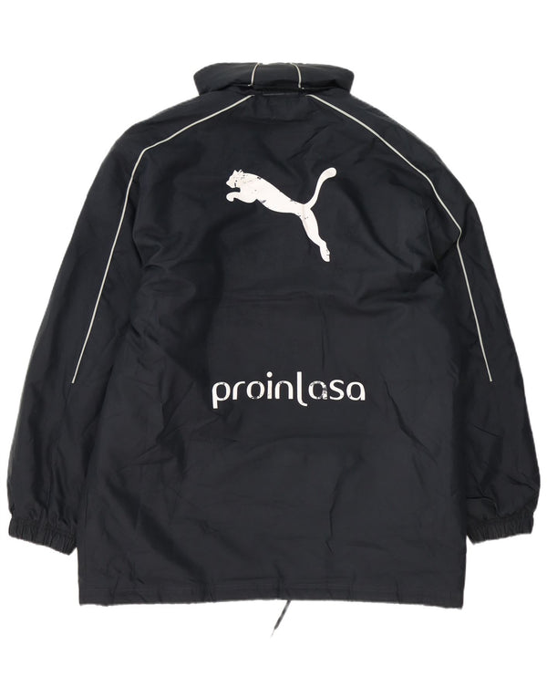 Puma Mens Graphic Loose Fit Padded Coat UK 38 Medium Navy Blue Nylon Sports