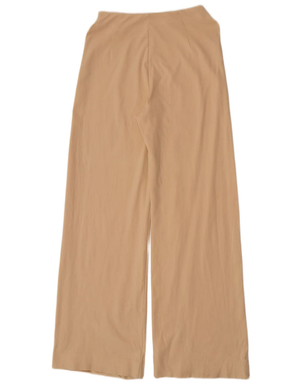 Massimo Dutti Damen-Freizeithose mit weitem Bein, Größe S, W26, L32, Beige, Polyamid